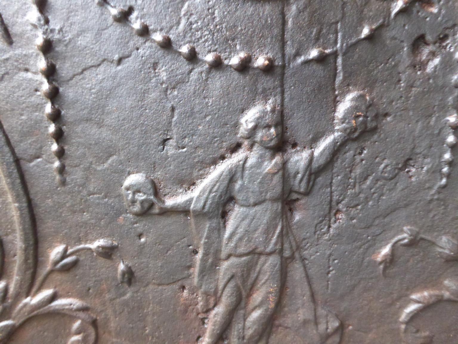 Moulage Plaque de cheminée ancienne Napoléon III 'Fortuna', 19ème siècle en vente