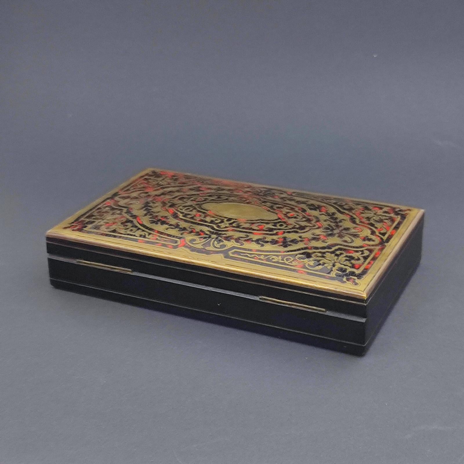 Antique French Napoleon III Game Box in Boulle Marquetry For Sale 10