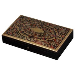 Antique French Napoleon III Game Box in Boulle Marquetry