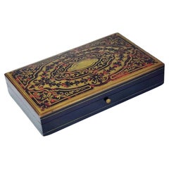 Vintage French Napoleon III Game Box in Boulle Marquetry