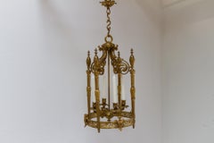 Antique French Napoleon III Gilded Bronze Chandelier, 1850s