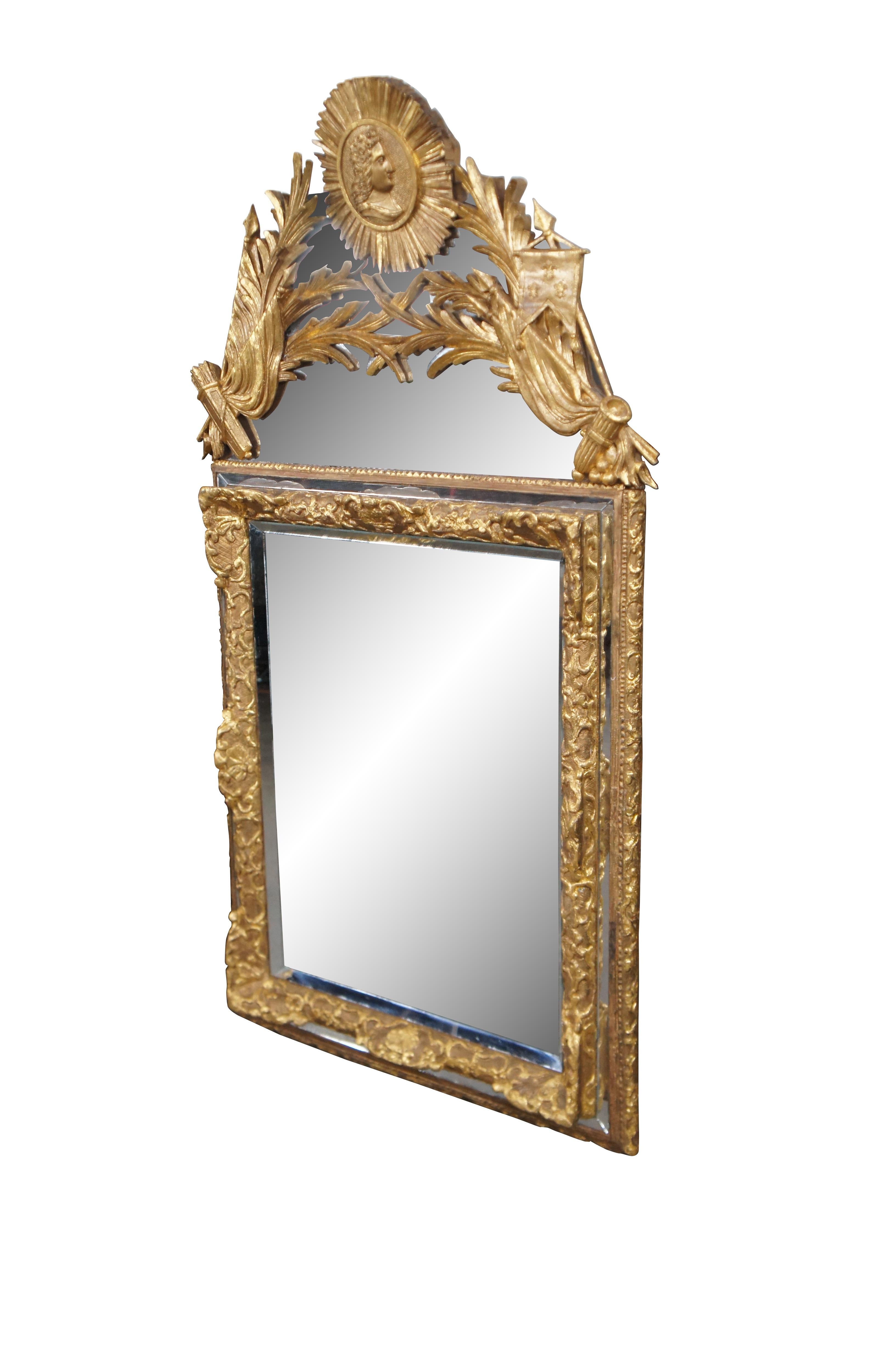 Napoléon III Antique Napoleon III Giltwood Beveled Parcloses Mirror 50