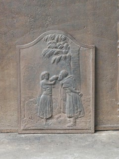 Antique French Napoleon III 'Good Samaritan' Fireback / Backsplash, 19th C.