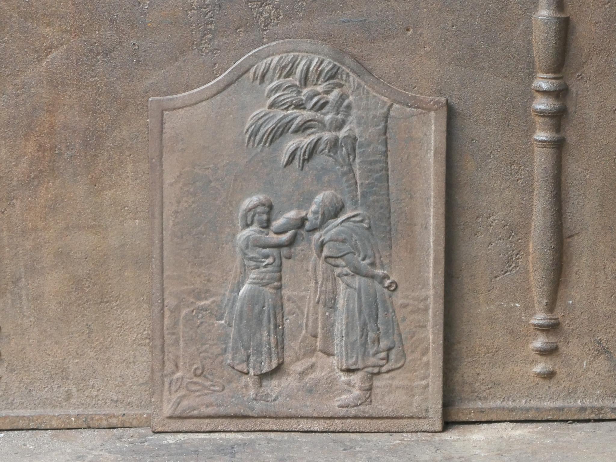 Cast Antique French Napoleon III 'Good Samaritan' Fireback / Backsplash, 19th C. For Sale