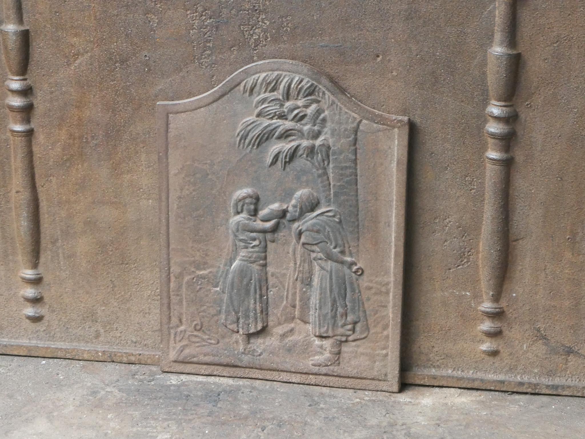 Antique French Napoleon III 'Good Samaritan' Fireback / Backsplash, 19th C. In Good Condition For Sale In Soest, NL