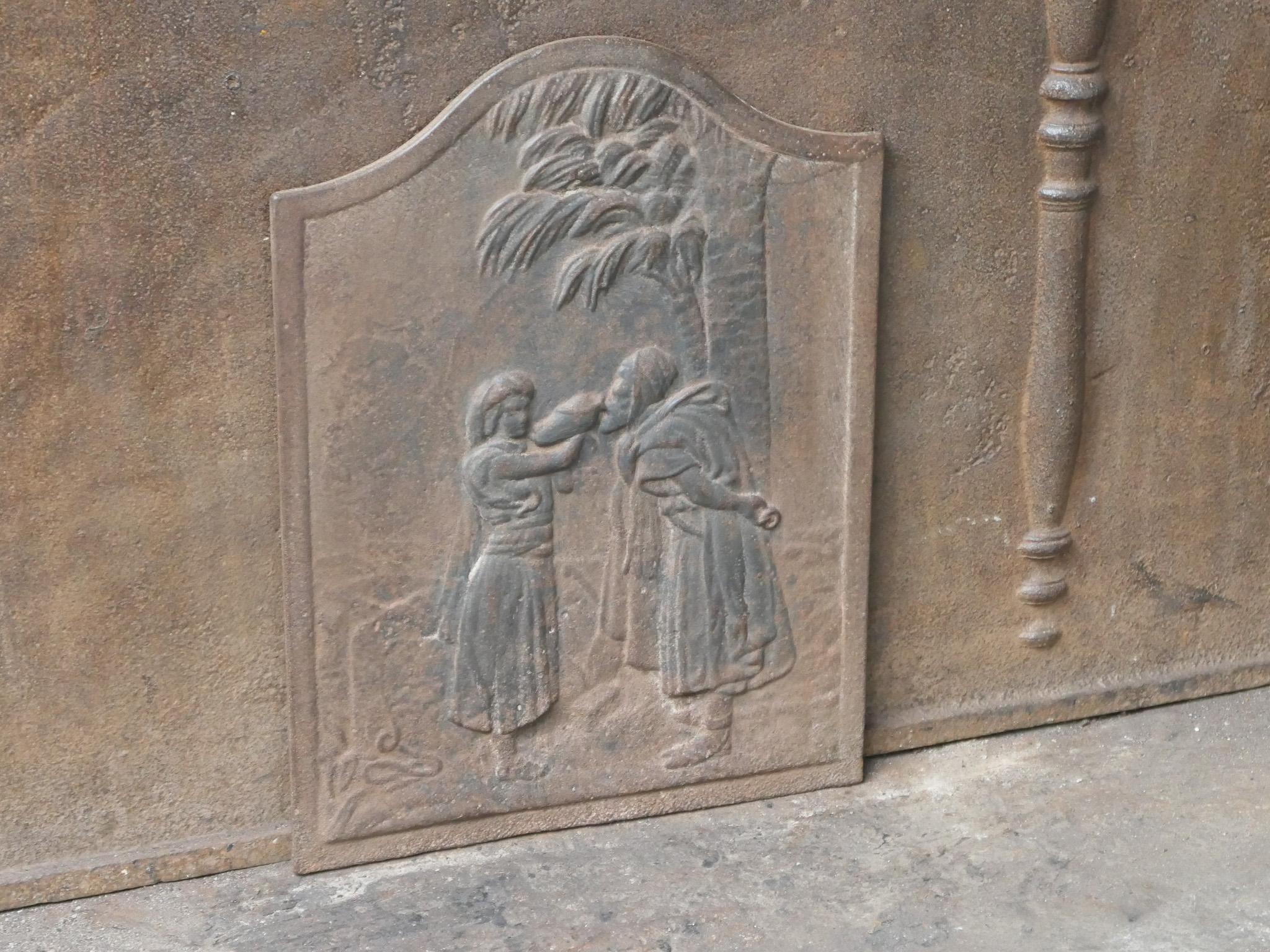 19th Century Antique French Napoleon III 'Good Samaritan' Fireback / Backsplash, 19th C. For Sale