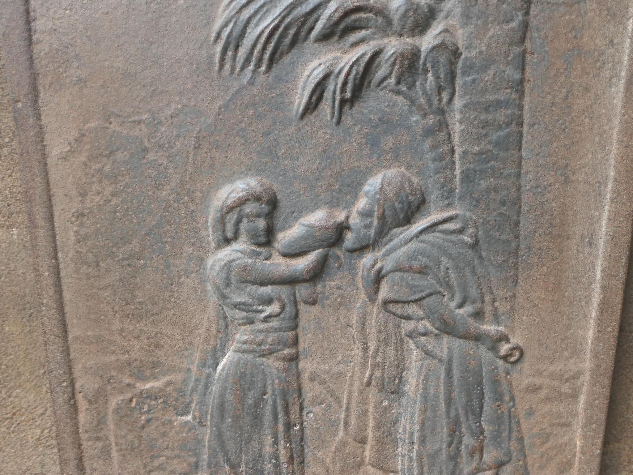 Antique French Napoleon III 'Good Samaritan' Fireback / Backsplash, 19th C. For Sale 1