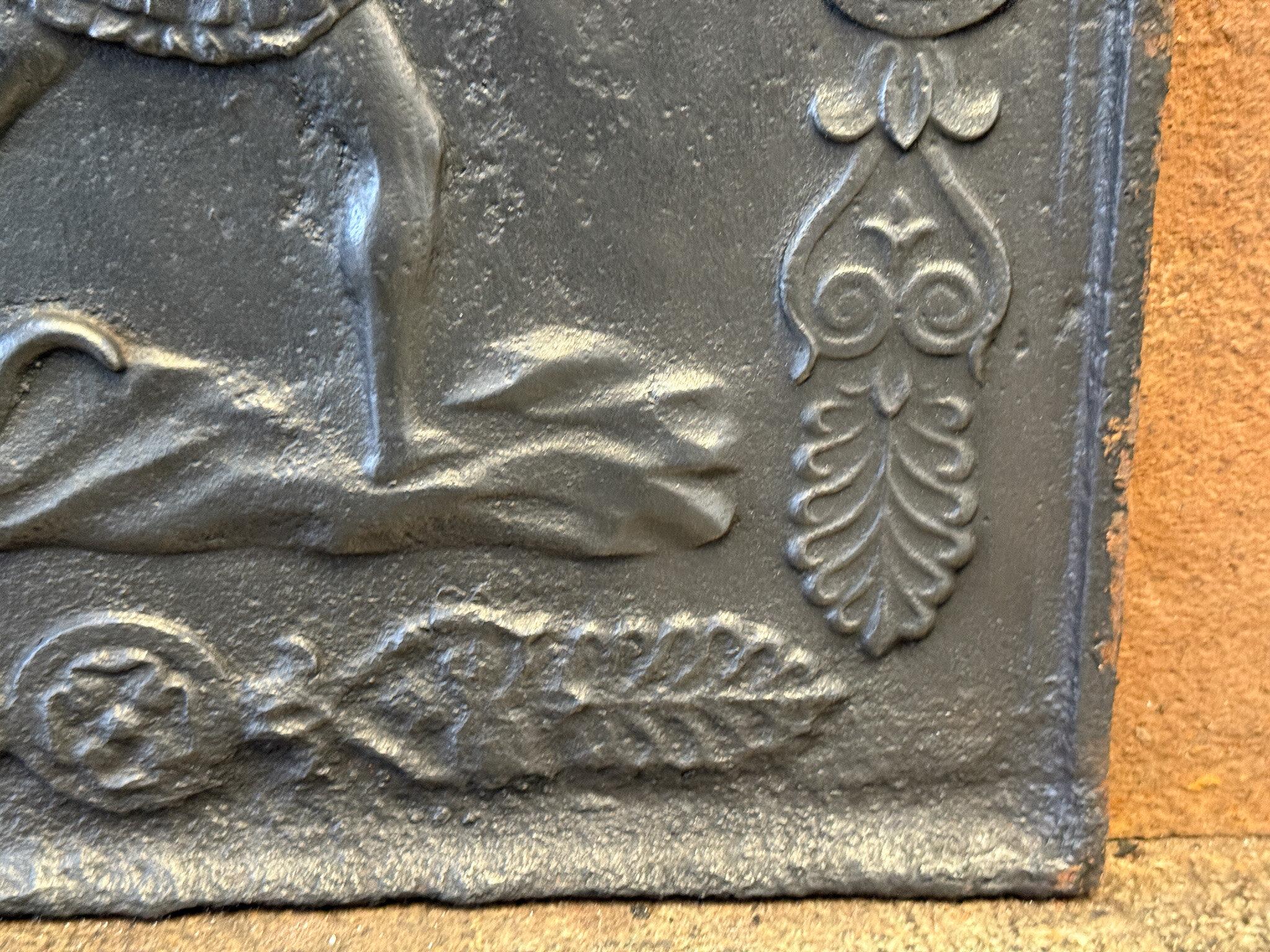 Antique French Napoleon III 'Hercules and the Snake' Fireback / Backsplash For Sale 4
