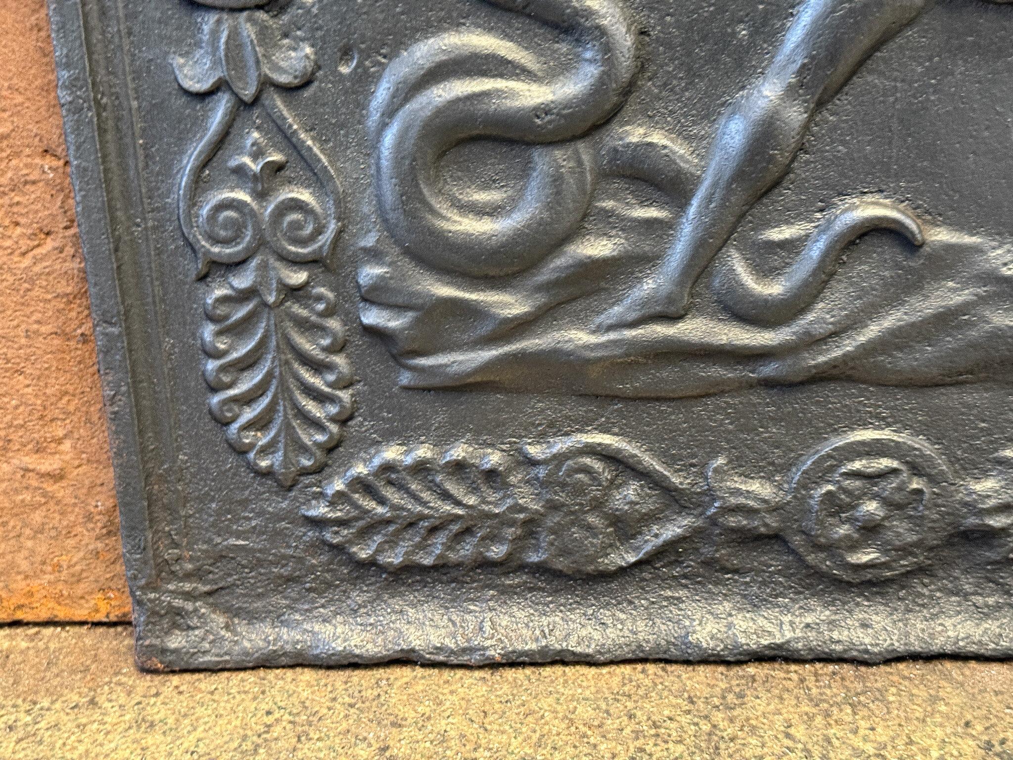 Antique French Napoleon III 'Hercules and the Snake' Fireback / Backsplash For Sale 5