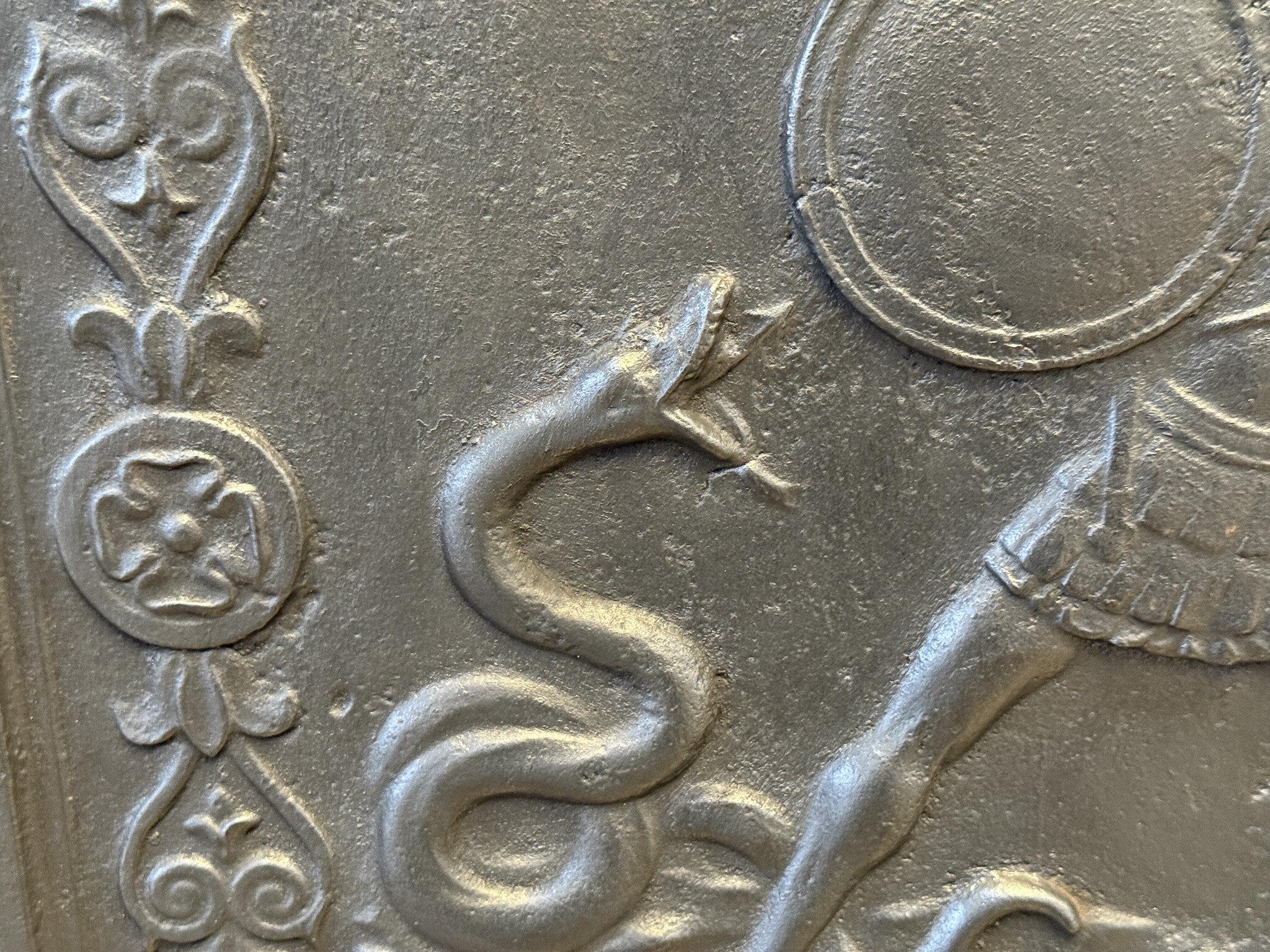 Antique French Napoleon III 'Hercules and the Snake' Fireback / Backsplash For Sale 6