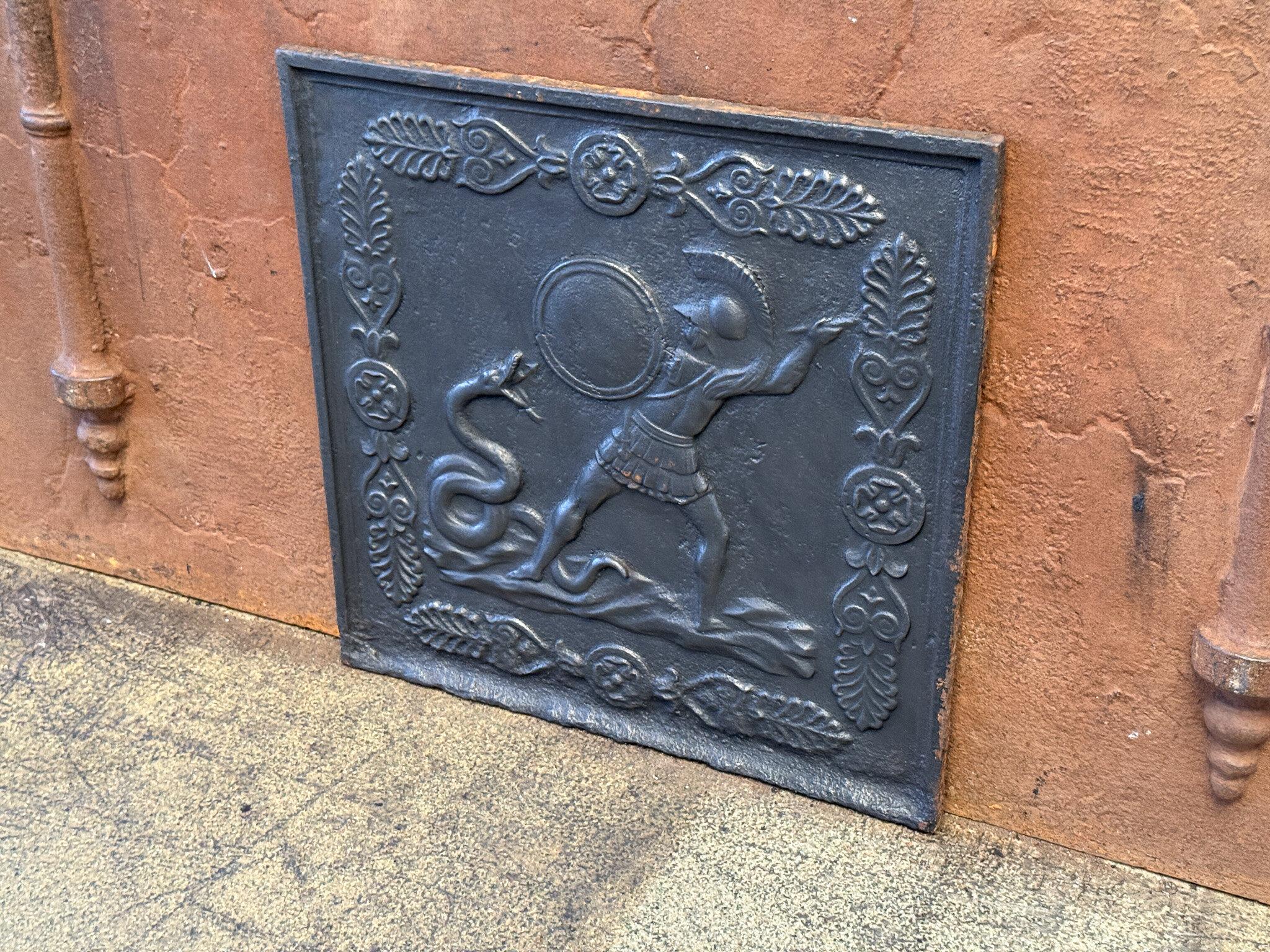 Antique French Napoleon III 'Hercules and the Snake' Fireback / Backsplash In Good Condition For Sale In Amerongen, Amerongen