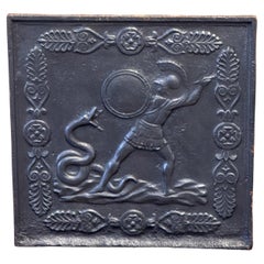 Antique French Napoleon III 'Hercules and the Snake' Fireback / Backsplash