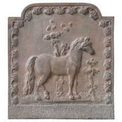 Antique French Napoleon III 'Horse' Fireback