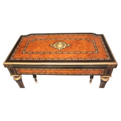 Antique French Napoleon III Inlaid Card Table