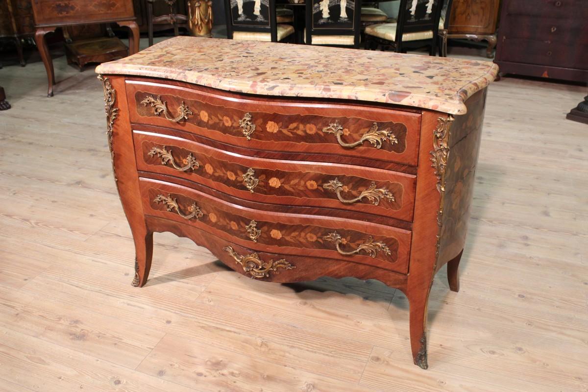 Antique French Napoleon III Inlaid Chest of Drawers, 19th Century For Sale 7