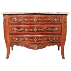Antique French Napoleon III Inlaid Chest of Drawers, 19th Century