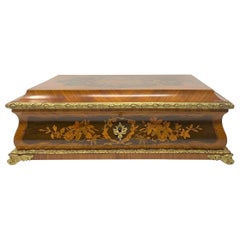 1855 jewel Antique French Napoleon III Inlaid Jewel Box circa 1855-1875