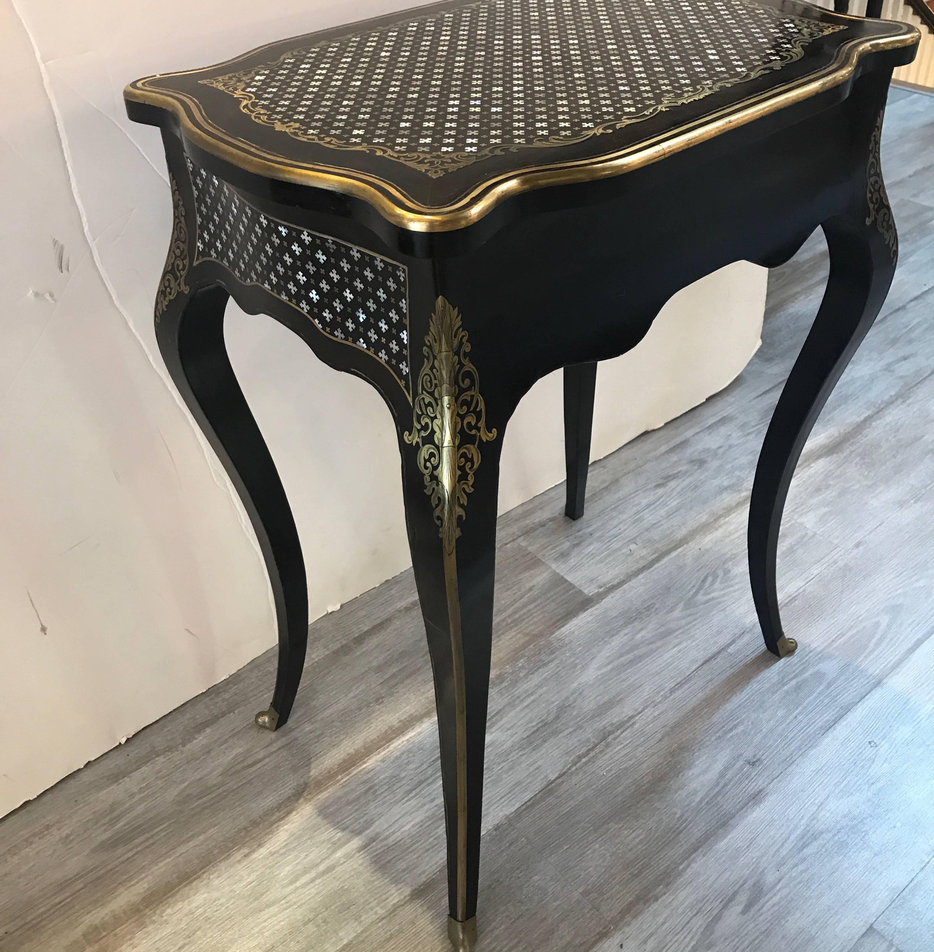 Antique French Napoleon III Inlaid Table Vanity 5