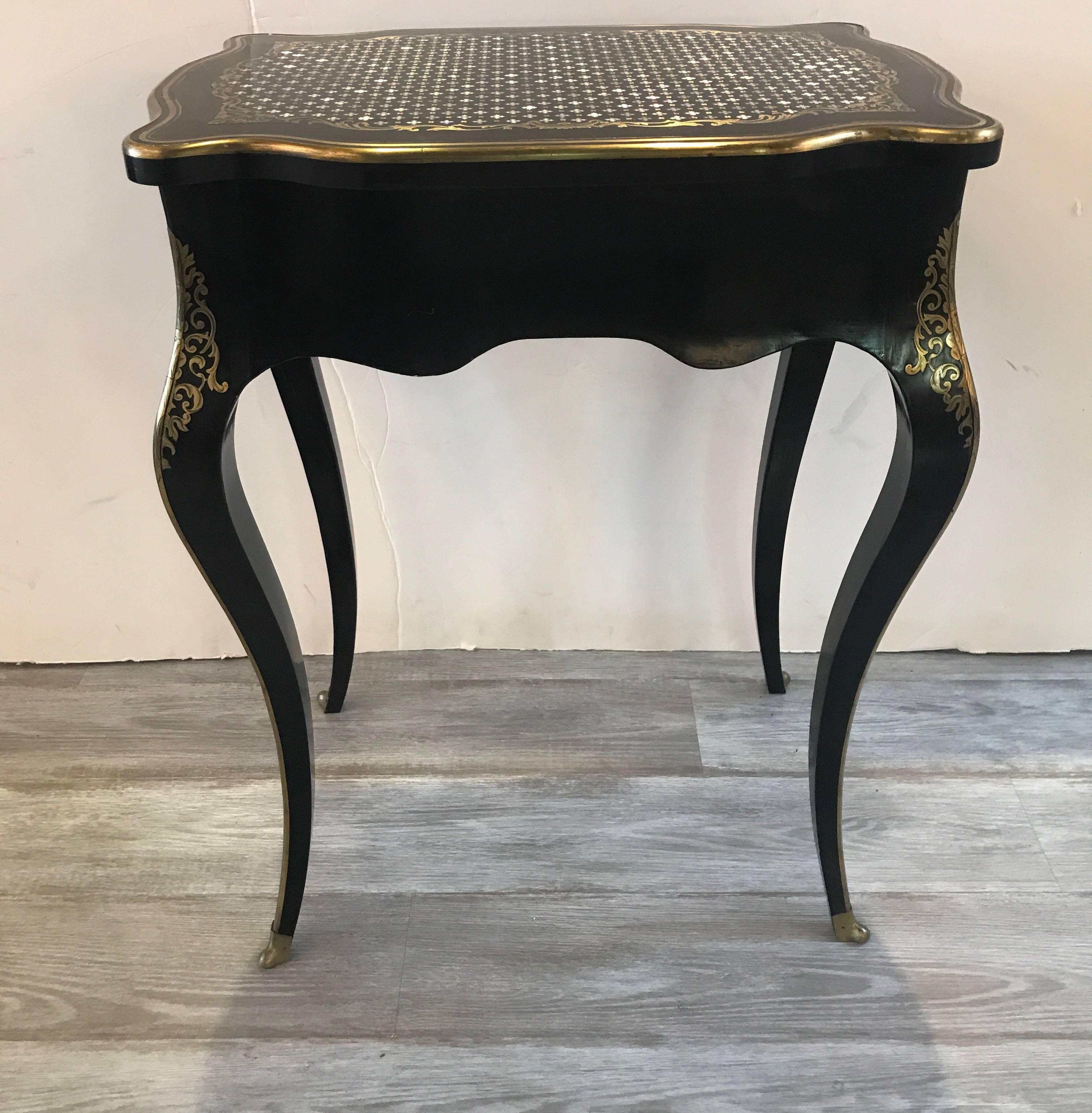 Antique French Napoleon III Inlaid Table Vanity 3