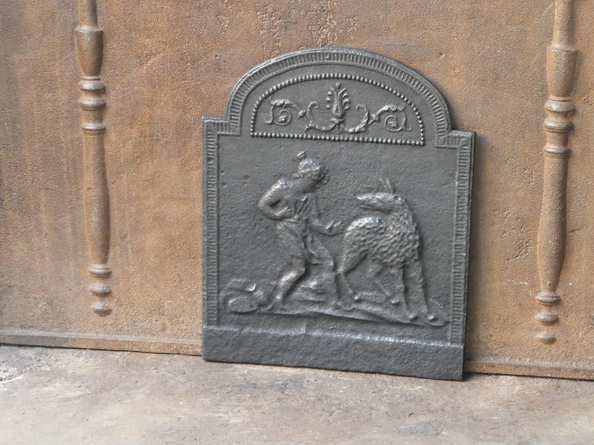 Antique French Napoleon III 'Little Red Riding Hood' Fireback / Backsplash In Good Condition For Sale In Soest, NL