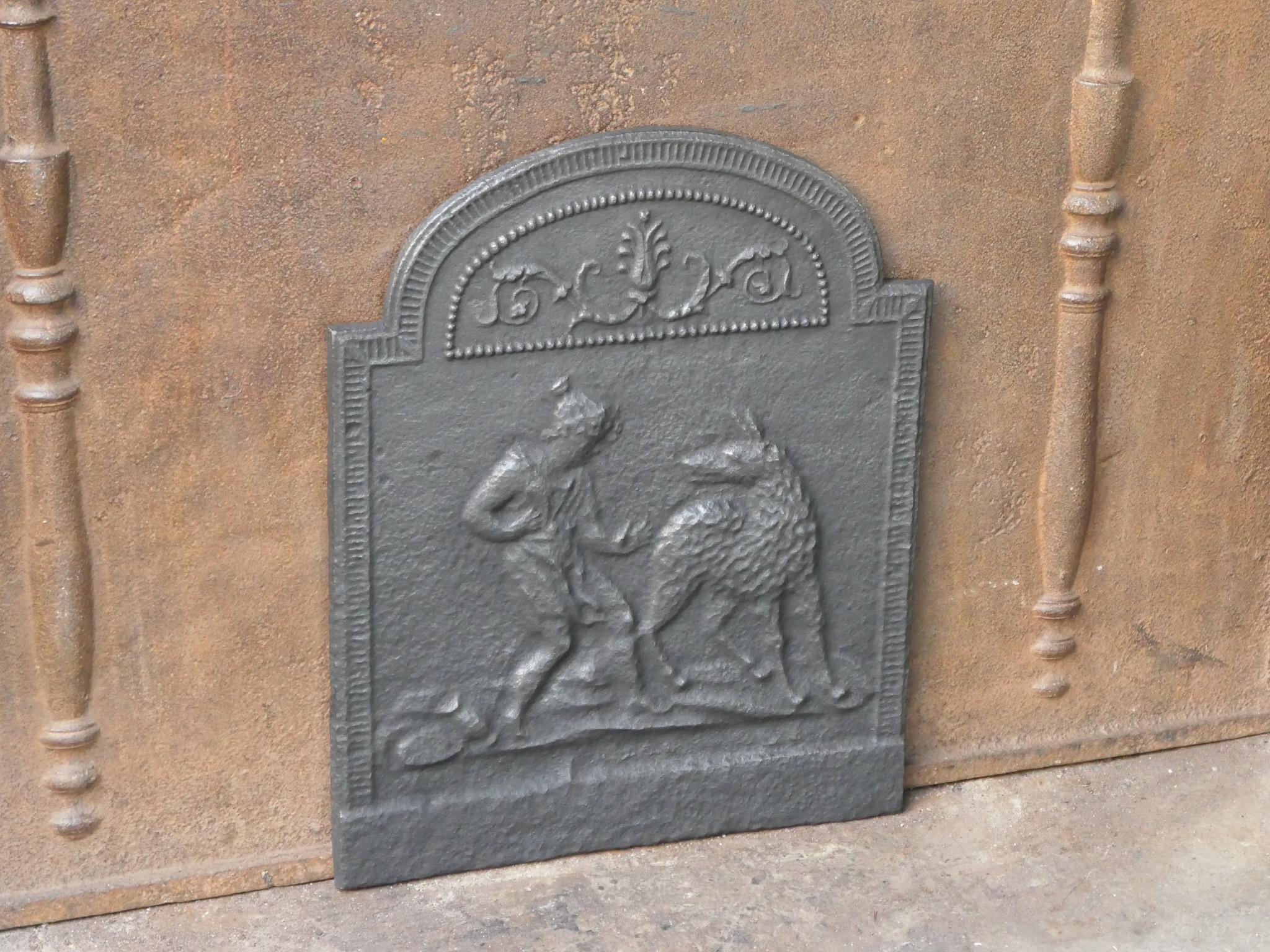19th Century Antique French Napoleon III 'Little Red Riding Hood' Fireback / Backsplash For Sale