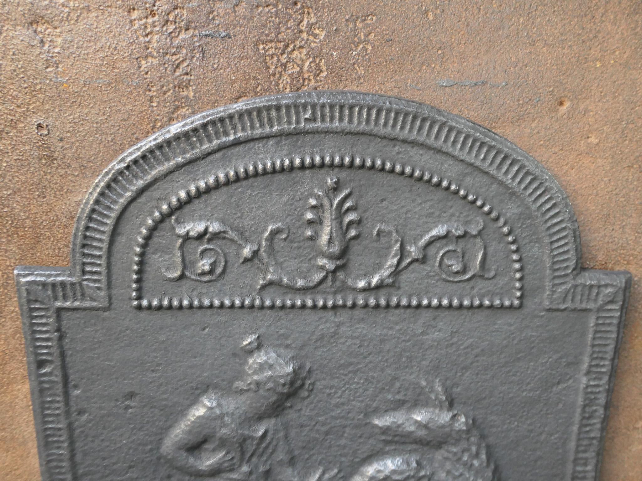Iron Antique French Napoleon III 'Little Red Riding Hood' Fireback / Backsplash For Sale