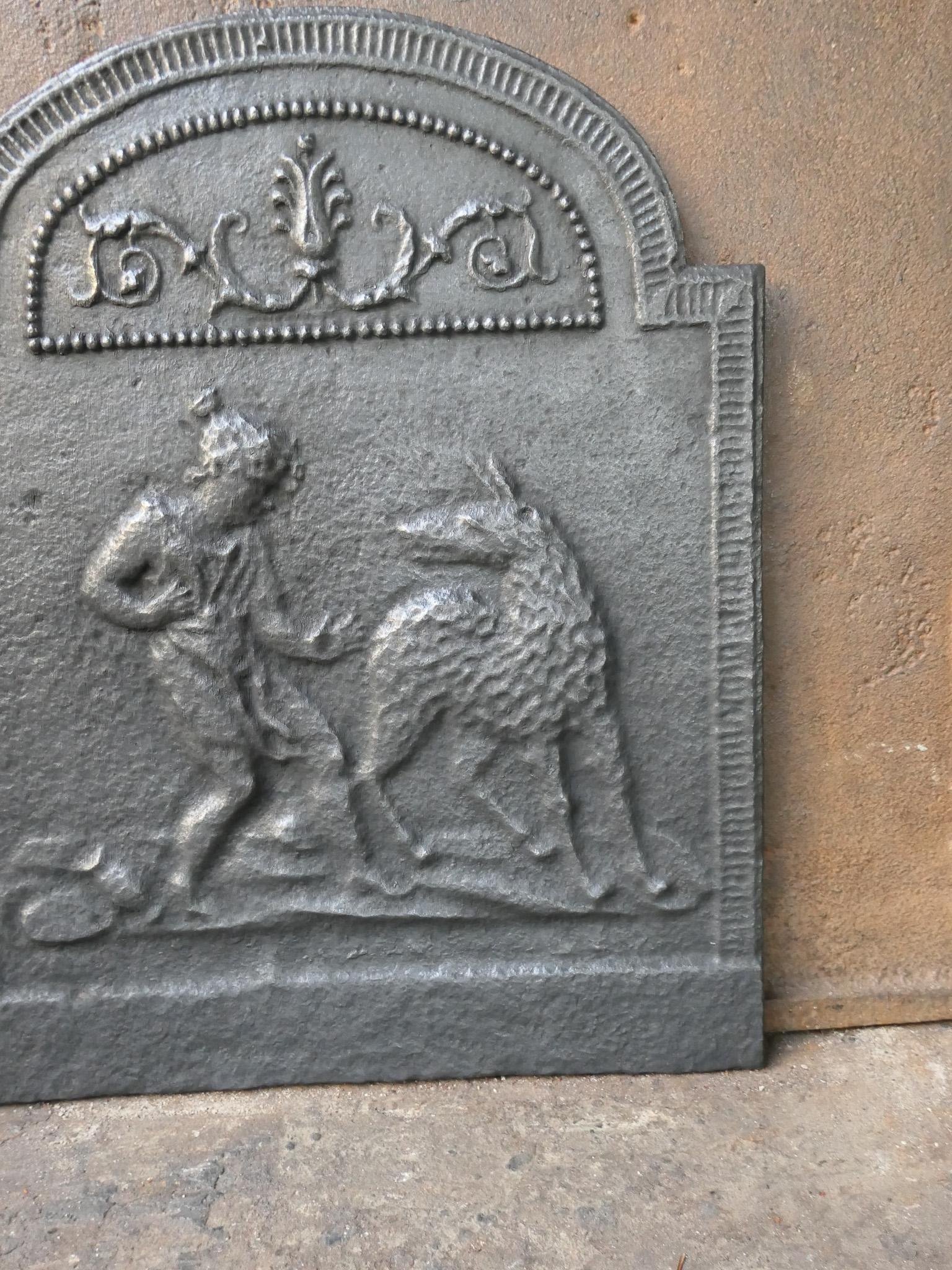 Antique French Napoleon III 'Little Red Riding Hood' Fireback / Backsplash For Sale 2