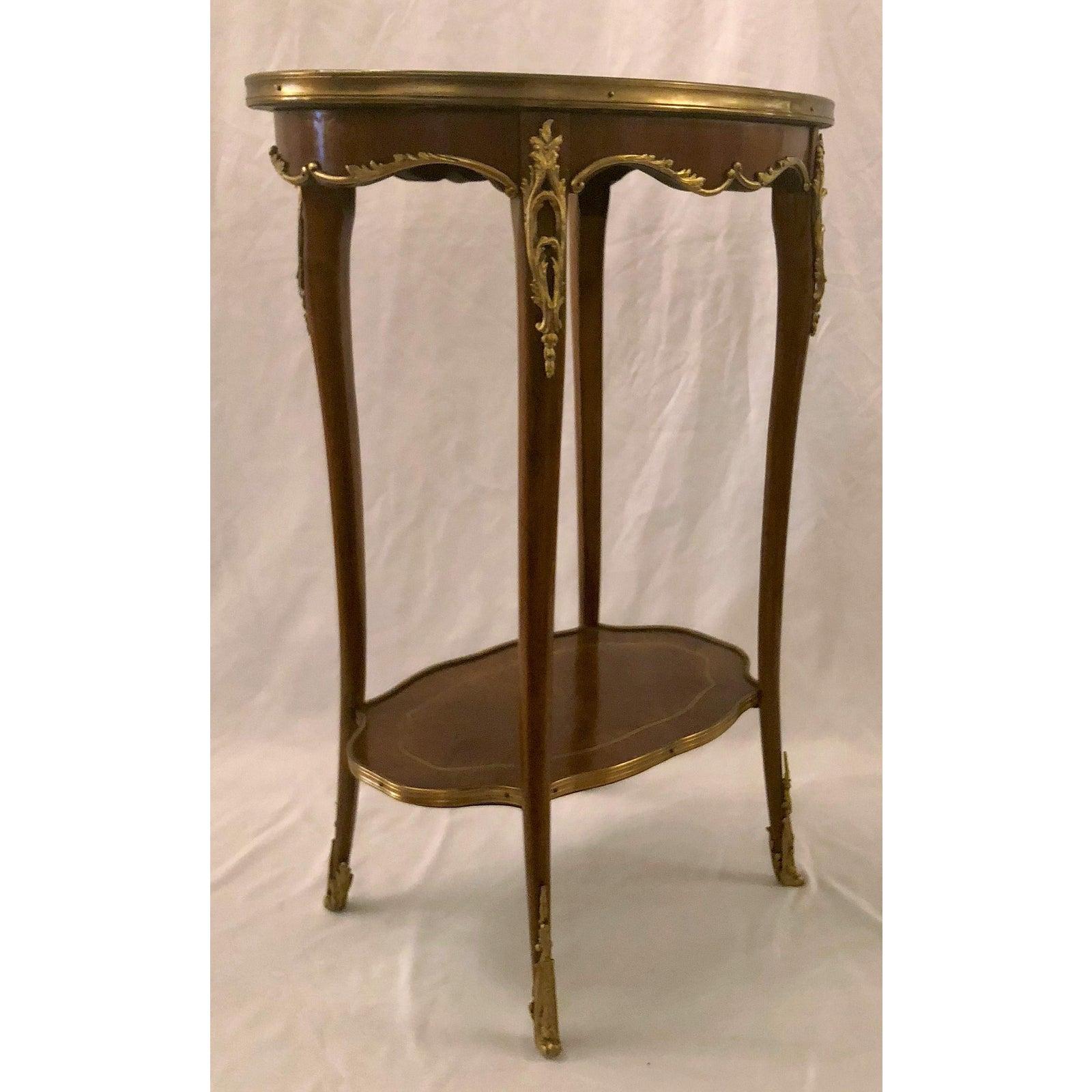 19th Century Antique French Napoleon III Mahogany and Ormolu Occasional Table For Sale