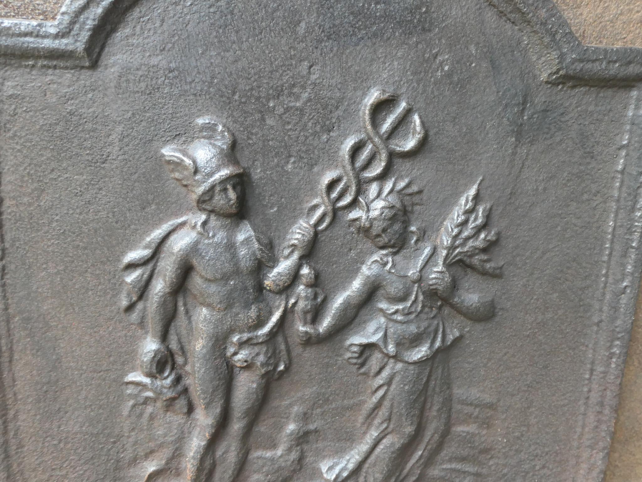Antique French Napoleon III 'Mercury and Ceres' Fireback / Backsplash, 19th C. For Sale 1