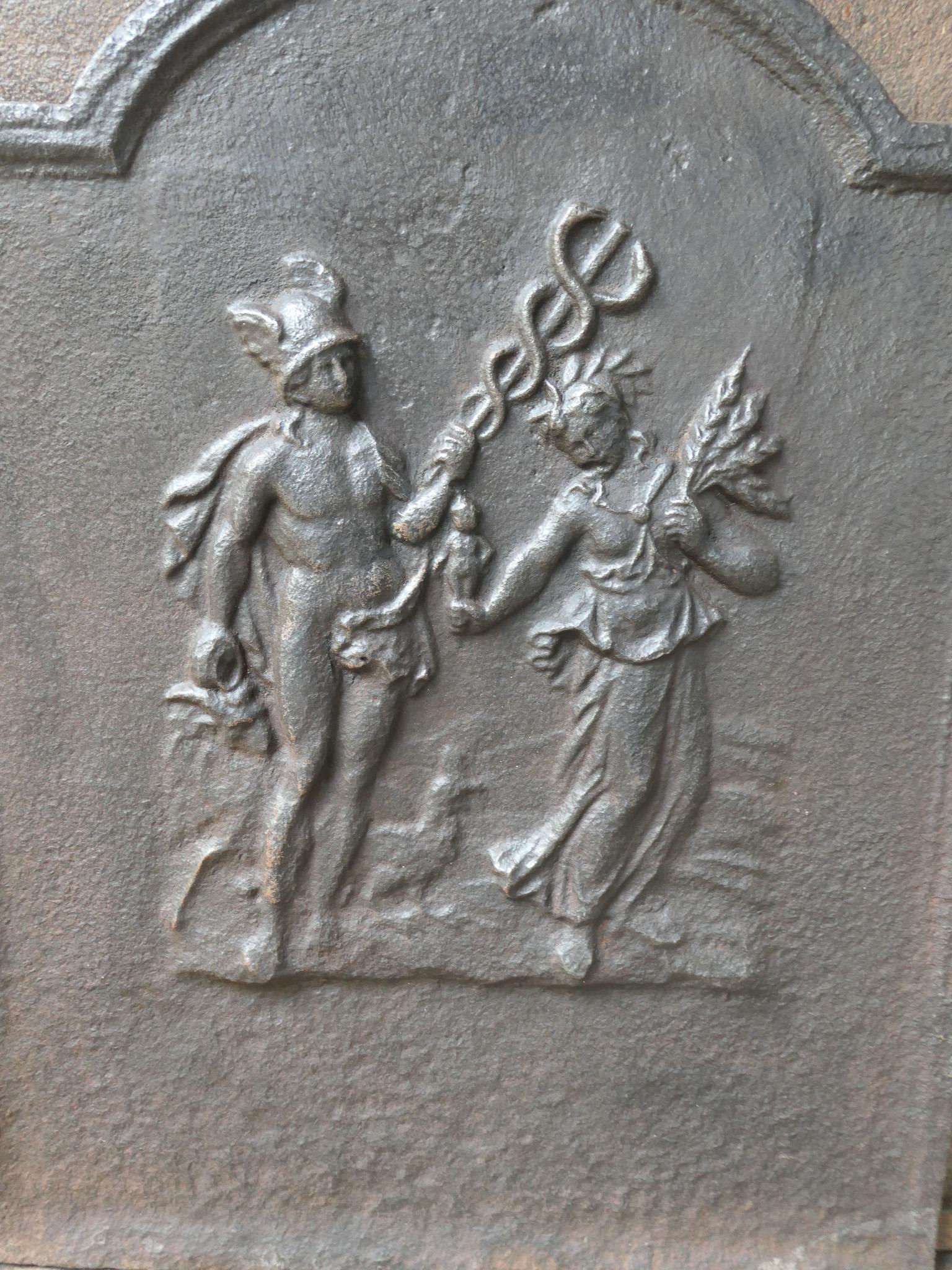 Antique French Napoleon III 'Mercury and Ceres' Fireback / Backsplash, 19th C. For Sale 2