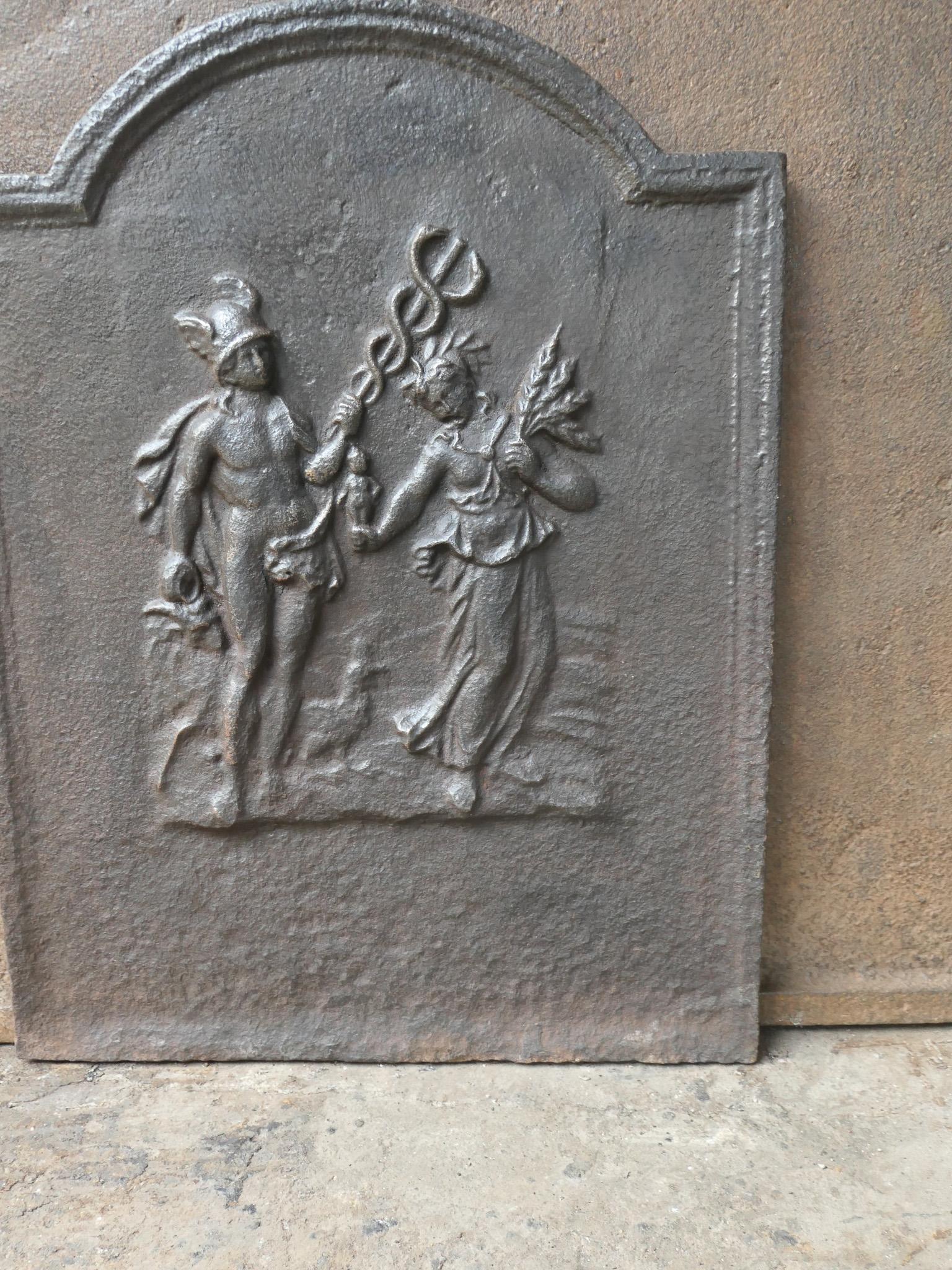Antique French Napoleon III 'Mercury and Ceres' Fireback / Backsplash, 19th C. For Sale 3