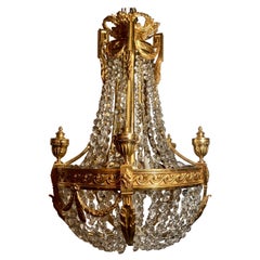 Antique French Napoleon III Ormolu and Crystal Chandelier, Circa 1870-1880