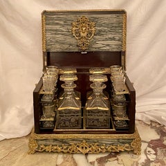 Antique French Napoleon III Ormolu Mounted Marble Cave à Liqueur Circa 1870-1880
