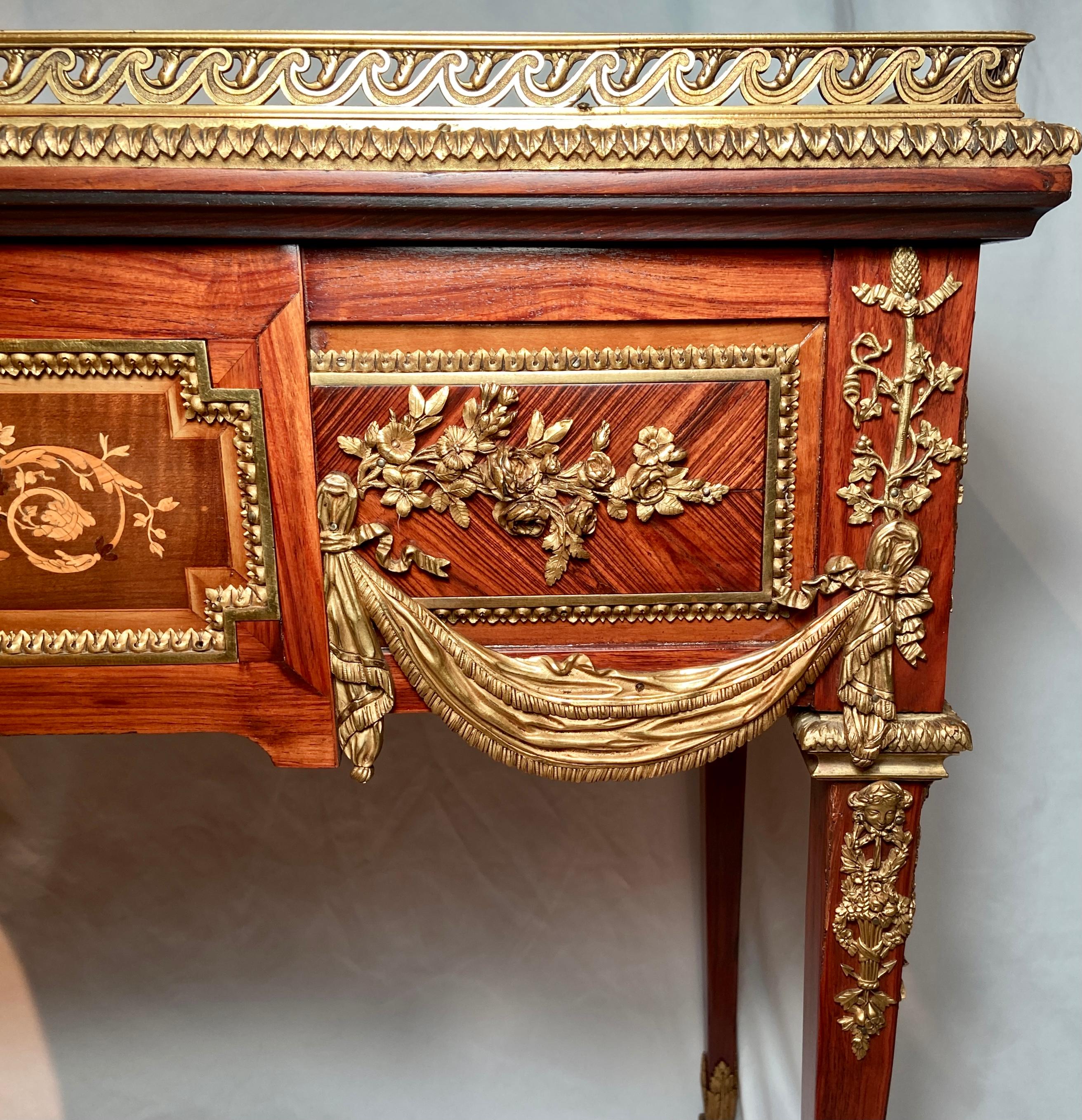 Antique French Napoleon III Ormolu Mounted Table Desk and Jardiniere, Circa 1870 For Sale 3