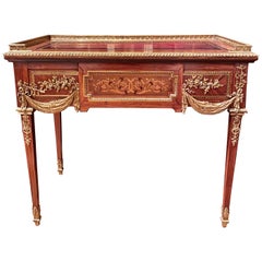 Antique French Napoleon III Ormolu Mounted Table Desk and Jardiniere, Circa 1870