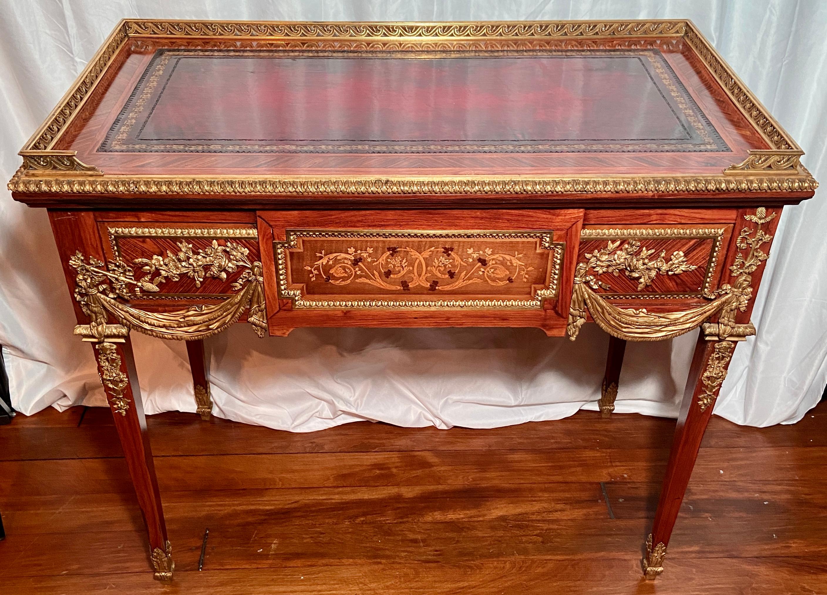 Antique French Napoleon III Ormolu mounted table desk and jardiniere, Circa 1865-1875.