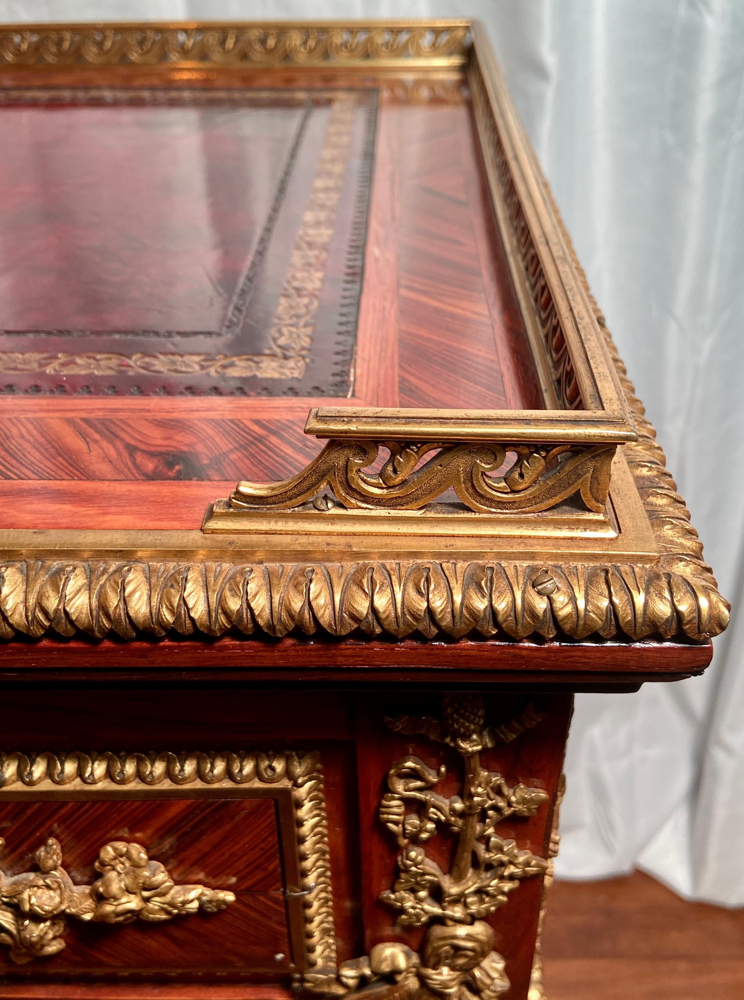 Antique French Napoleon III Ormolu Mounted Table Desk & Jardiniere, Circa 1865 For Sale 2