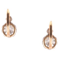 Antique French Napoleon III Pair of Diamond Earrings