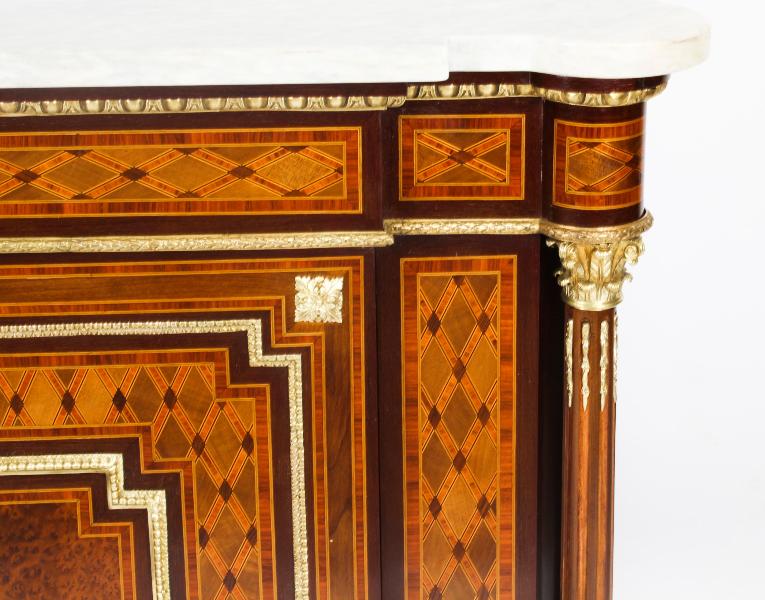 Antique French Napoleon III Parquetry Cabinet 19th Century 1