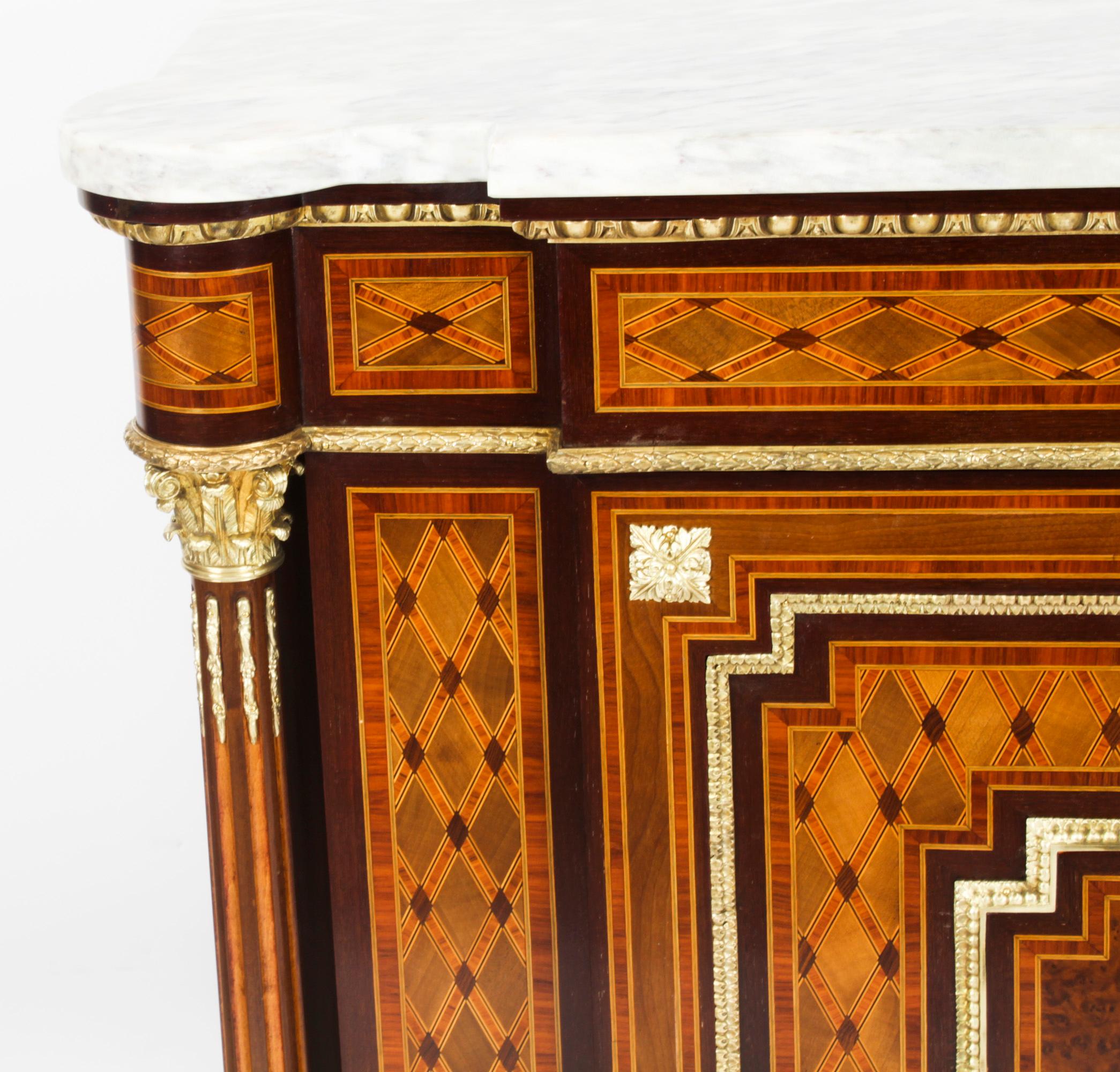Antique French Napoleon III Parquetry Cabinet 19th Century 2