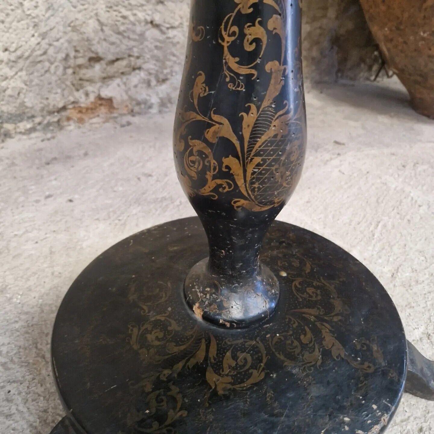 Lacquered Antique French Napoleon III Pedestal Table  For Sale