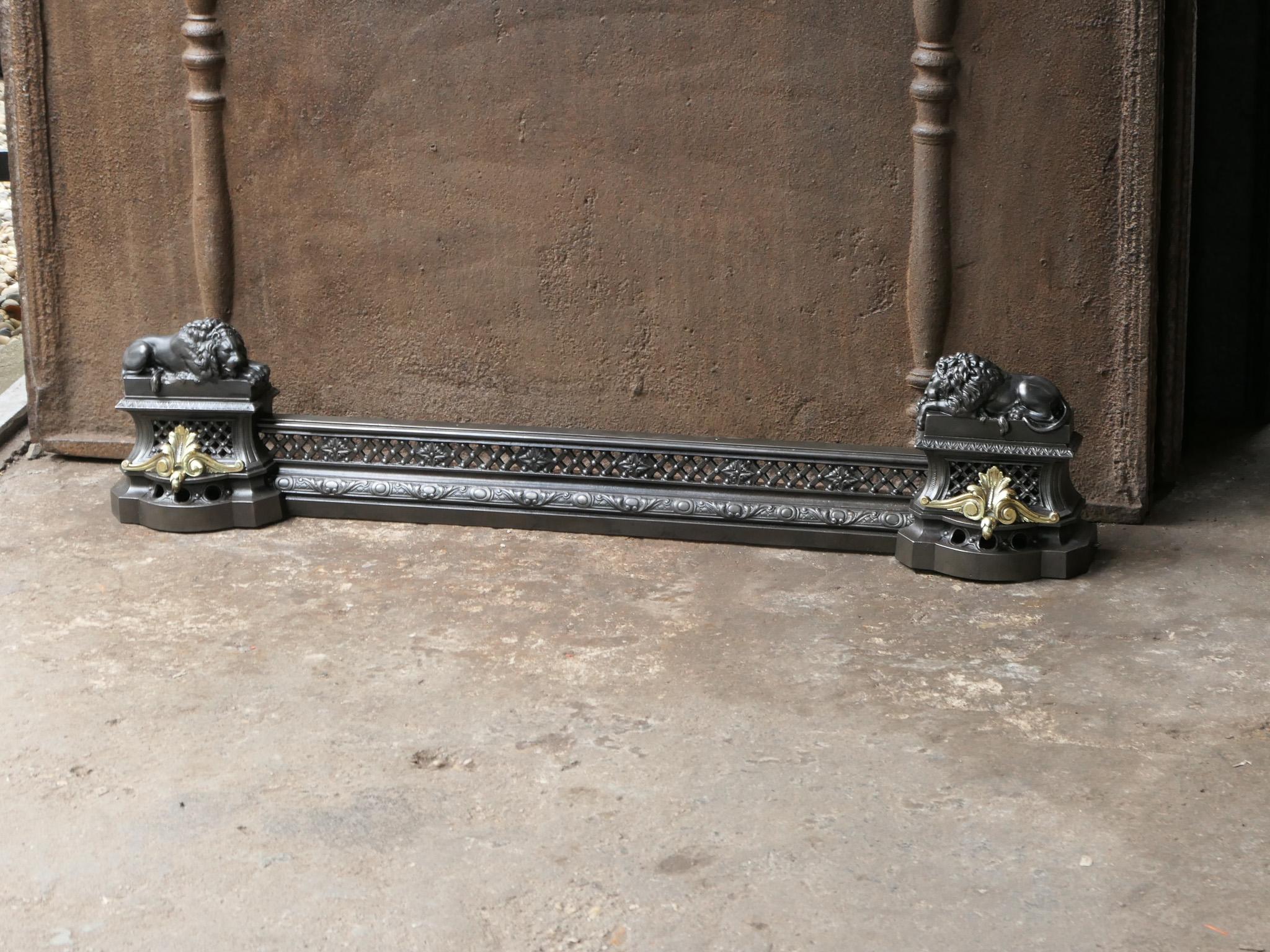 Iron Antique French Napoleon III Period Fireplace Fender, 19th Century For Sale
