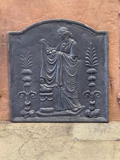 Antique French Napoleon III Period 'Vestal Virgin' Fireback / Backsplash