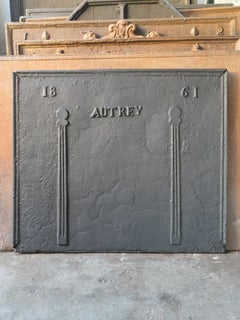 Antique French Napoleon III 'Pillars of Freedom' Fireback / Backsplash
