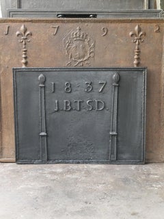 Antique French Napoleon III 'Pillars of Freedom' Fireback / Backsplash