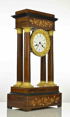 Antique French Napoleon III Portico Clock, 19th century