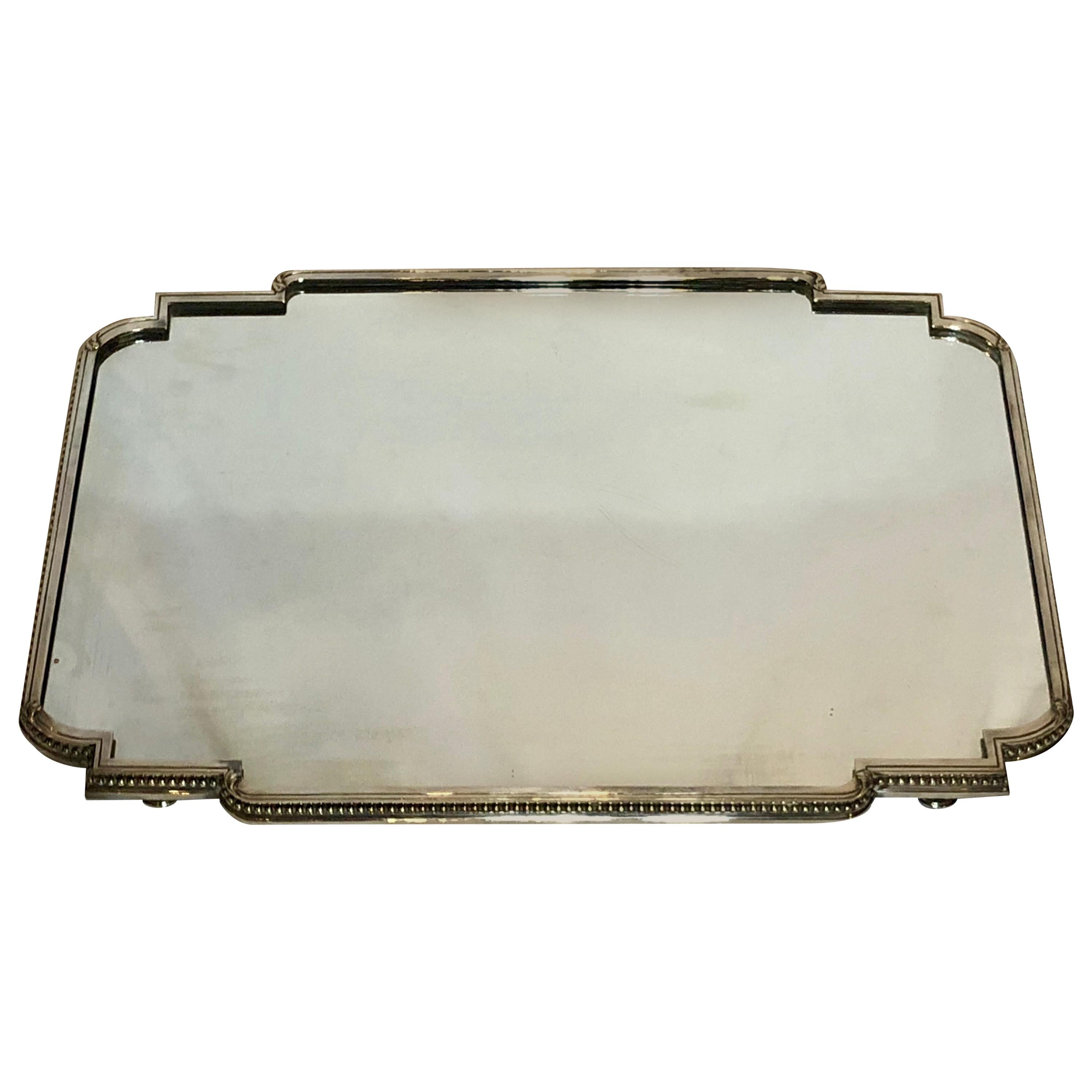 Antique French Napoleon III Silver Plated Plateau, circa 1860