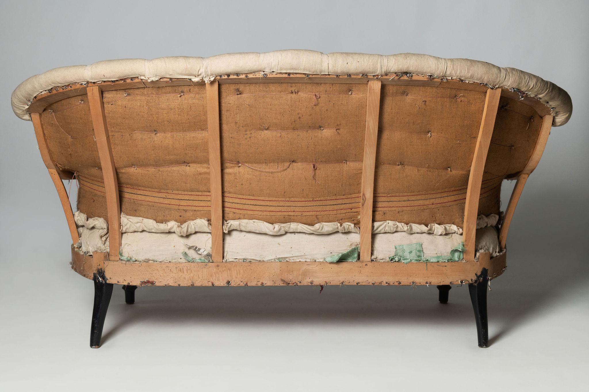 19th Century Antique French Napoleon III sofa, buttoned back 