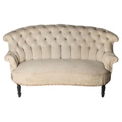 Antique French Napoleon III sofa, buttoned back 