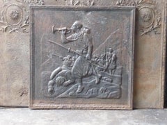 Antique French Napoleon III 'Soldiers' Fireback, 19th Century